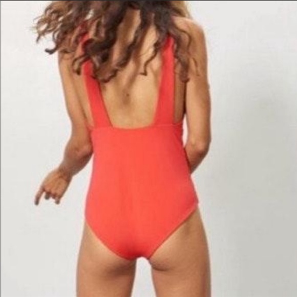 Mara Hoffman Audrey Plunging One Piece Swimsuit, M - Picture 3 of 10